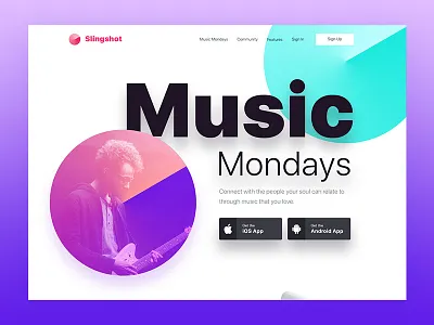 Slingshot Landing Page clean colors design free interaction invite landing minimal page slingshot ui ux
