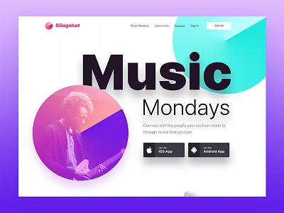 Slingshot Landing Page clean colors design free interaction invite landing minimal page slingshot ui ux