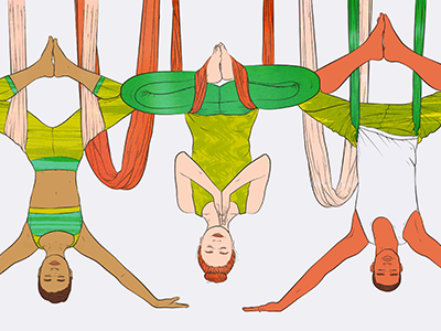 Thrillist.com Editorial Illustration digital editorial exercise health illustration line art pilates texture vector watercolor wellness yoga