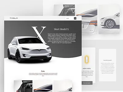 Tesla Model X - Landingpage car cars clean electric grey landing page light minimal tesla ui ux white