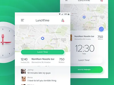 Lunchtime android app gui mobile native app system ui uiux user interface ux