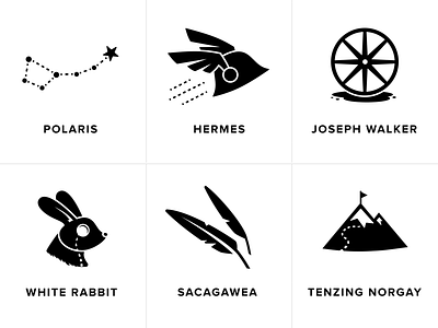 Conference room illustrations conference room hermes icon joseph walker logo polaris sacagawea tenzing norgay white rabbit
