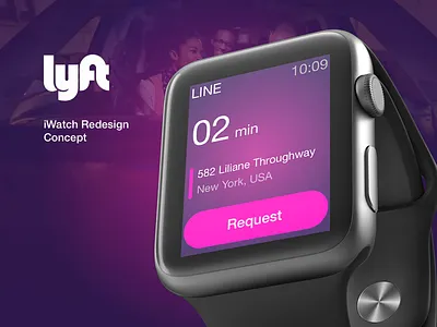 Lyft iWatch Redesign Concept app apple watch booking concept lyft redesign request ui ux