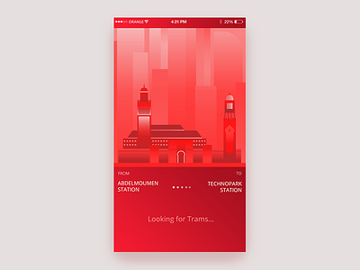 Casablanca Tram ongoing search UI casablanca city morocco red search skyscraper time train tram ui urban ux