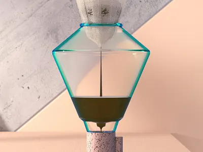 Coffee Series 3d c4d ceramic clay coffee glass octane pour over