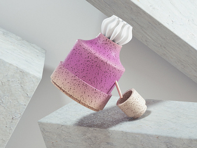 Coffee Series 3d c4d ceramic clay coffee concrete filter gradient octane pour over