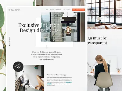 Shop and Save clean consultation design desk digital home interior landing page photography shop