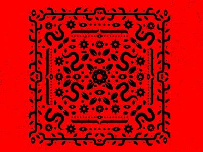 Snakes and Flowers Bandanna bandanna branch eye floral flower icon icons leaves pattern snake vine