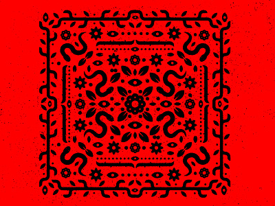 Snakes and Flowers Bandanna bandanna branch eye floral flower icon icons leaves pattern snake vine