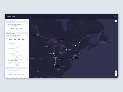 Flight Paths View dashboard data flightpath interaction management ui user interface ux web webapp
