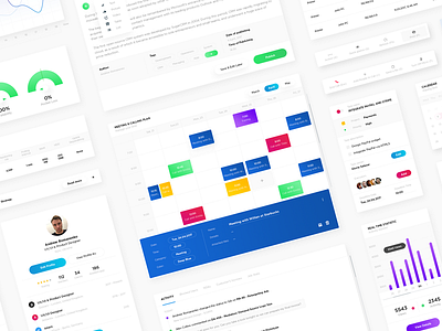 UI Elements activity charts clean crm dashboard diagram elements manager meeting profile task ui