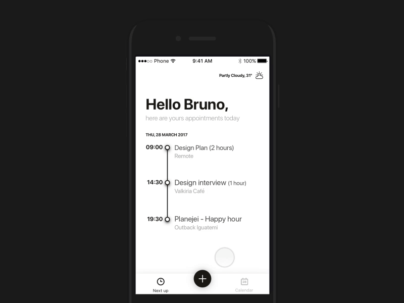 Clara - Schedule assistant app concept assistant concept ios iphone principle schedule wizard