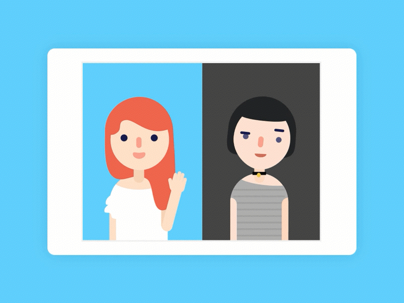 Group Video Call avatars call illustration tablet ui video chat