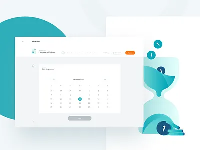 generator – Date of agreement blue bright calendar cards desktop documents hourglass illustration redesign time ui web