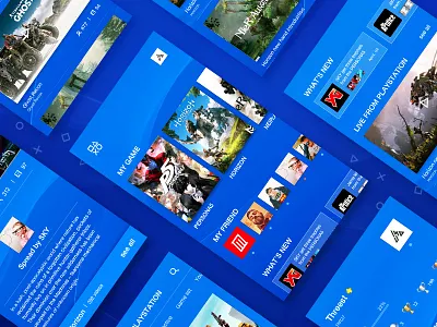PSN Redesign android app blue design game ios list psn redesign simple ui ux