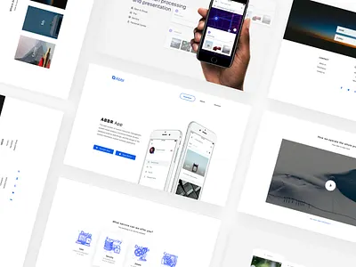 Travel app landing page. app blog clean colors grid minimalism type typography