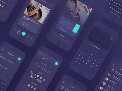 Event App Exploration calendar cards chart event graph ios maps meetup people picker