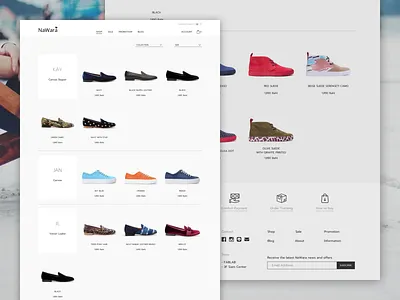 Shop commerce layout minimal product shoe shop store ui ux web