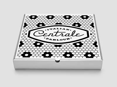 Centrale Italian Parlour - Collateral box branding food glass identity italian pizza restaurant