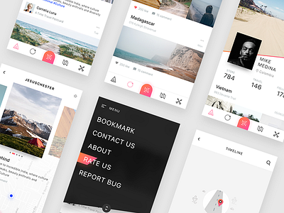 Travel Discovery App app design discovery empty farsi iran map menu place post profile travel