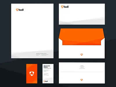 Hudl Stationary brand branding business business card corporate envelope header hudl stationary suite