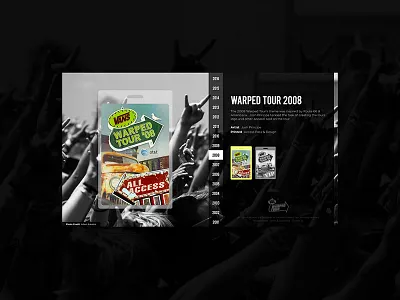 The Artwork of Vans Warped Tour dark uiux visual design web design
