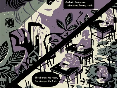 Blackberry Season berries comic illustration pnw