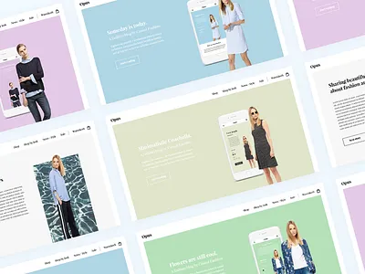 Opus Langingpage App Showcase app clean clothing colors fashion iphone minimalistic mobile simple ui ux white