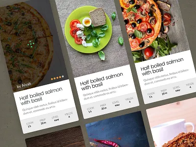 Recipes List listing recipe theme ui ux wordpress