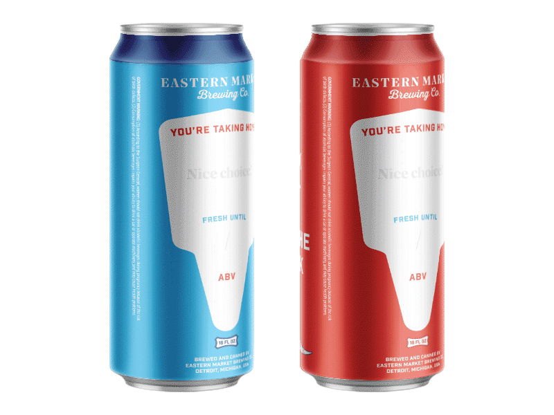 Big Elephant, Big Copy beer can blue brewery circus copy elephant flag packaging red