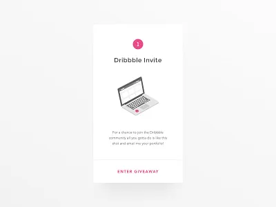 Daily UI #097 - Giveaway (Dribbble Invite) 097 concept dailyui dribbble enter giveaway illustration invite laptop mobile ui ux win