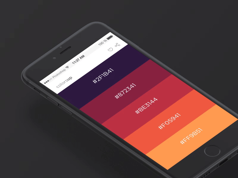 Colorsup - color palattes UI for Designers android app color color guide color palette dailyui ios iphone minimal mobile ui ux