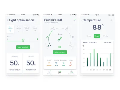 Ceden App app clean dashboard green icons ios iphone minimal simple