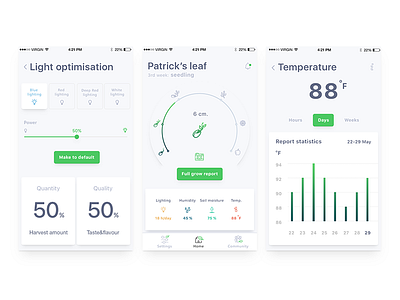 Ceden App app clean dashboard green icons ios iphone minimal simple