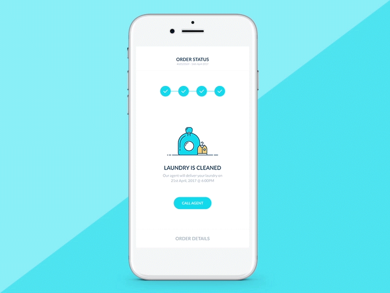 Laundry App - Order tracking android animation delivery gif illustration ios laundry laundry app mobile app motion graphics order tracking