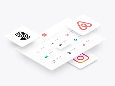 Isometric Job Board board card cards feed isometric job mockup shadow ui white