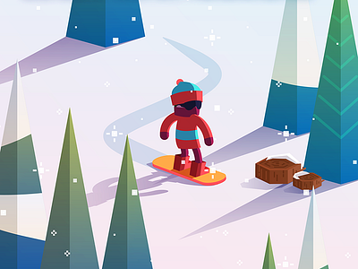 Arctic Smash cabin game game art house mountain ski sled snow snowboard vector art winter winter wonderland