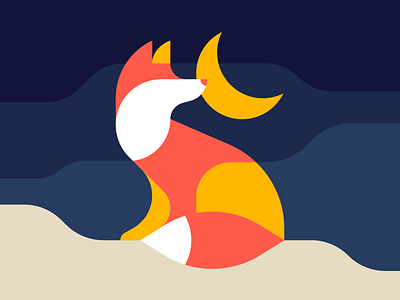 Night Fox apparel branding clean lines design fox geometric identity minimal screenprint