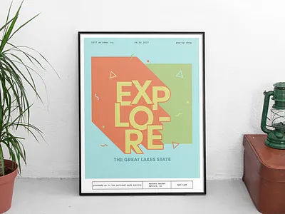 1837 Pop-Up Shop Poster. michigan poster the great lakes