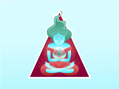 4.20 Sticker 4.20 affinity designer cannabis character girl illustration leaf marijuana sticker triangle vector zajno