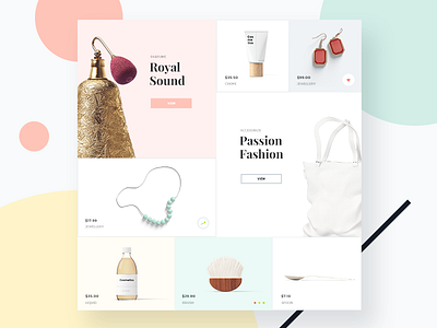 Catalog page beauty color fashion grid shape typography yellow