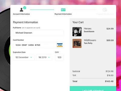 DailyUI - Exp. 002 - Credit Card Checkout 002 app checkout credit card dailyui form ui ux web