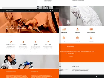 Spraying Co design orange painting spraying ui web website