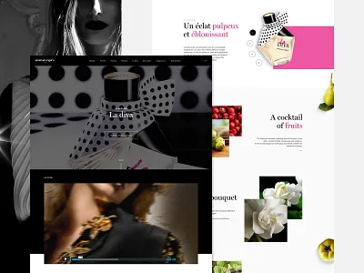 Emanuel Ungaro - Perfume page black clean fashion grid layout lookbook minimal typography userinterface ux webdesign website