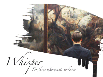 Whisper animation art audioguide cadabra gif mobile parallax tour typography ui