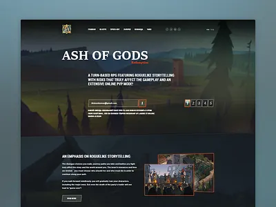 Ashofgods homepage browser design game homepage interface site ui ux web website