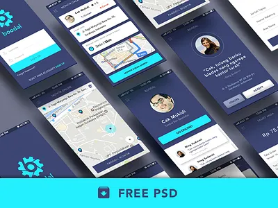 Freebie PSD : Boodal Apps blue free freebie map mockup perspective psd template ui uidesign ux uxdesign