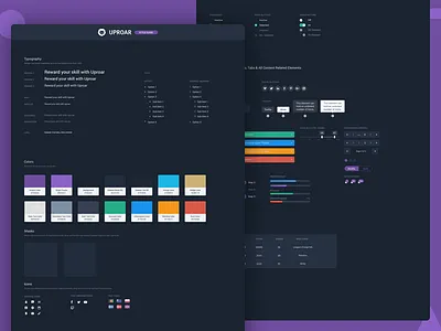 Uproar Style Guide dark dashboard design guide style typography uproar