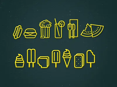 JCD Summer Icons design graphic hot dog ice cream icon icon design icons jcd watermelon