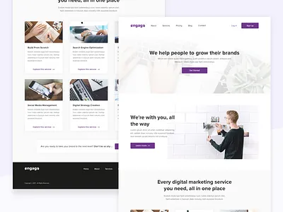 Digital Marketing Service Landing Page digital landing page marketing never mind purple rejected white